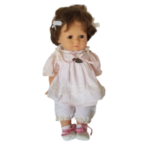 Vintage Gotz Modell Baby Doll Made in Italy 17&quot; Vinyl Brunette Open Close Eyes - £275.37 GBP