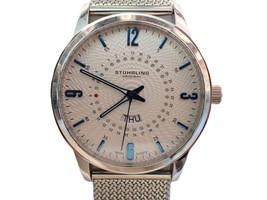 STUHRLING ORIGINAL Swiss Day/Date All SS Unisex Wristwatch - £74.18 GBP