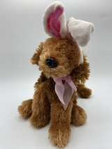 Dan Dee Brown Dog Golden Lab Plush 7&quot; Easter Bunny Ears Stuffed Animal - £6.87 GBP