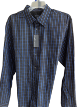 NWT Mens Van Heusen L/S Cotton Blend Shirt Black multi windowpane S 14-14.5 - £15.53 GBP