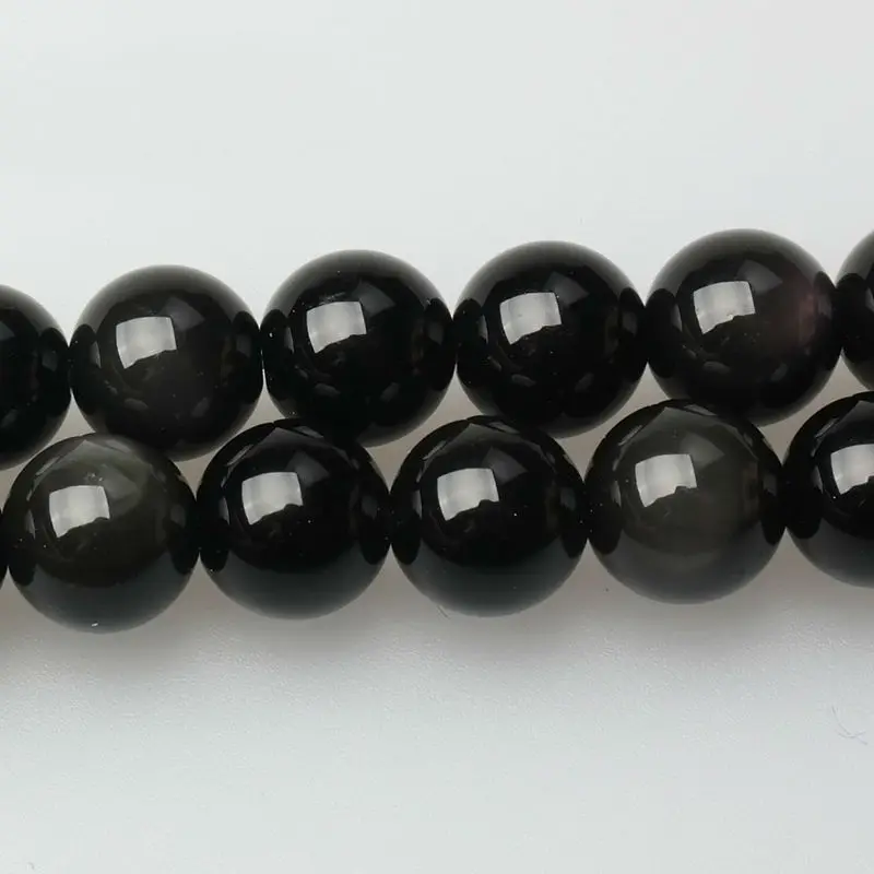 Factory price Natural Stone Black Obsidian Round Loose Beads 16&quot; Strand 4 6 8 10 - £10.33 GBP+
