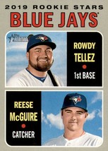 2019 Topps Heritage #109 Rowdy Tellez &amp; Reese McGuire Toronto Blue Jays Rookies - $1.99