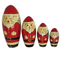 Santa Claus Nesting Doll Set of 4 Saint Nick Wooden - £18.37 GBP