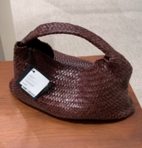MASSIMO DUTTI BNWT 2025. BROWN MARL MEDIUM WOVEN NAPPA LEATHER BAG. 6924... - $334.03