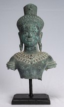 Antigüedad Khmer Estilo Bronce Montado Koh Ker Shiva Torso Estatua - 26c... - £308.00 GBP