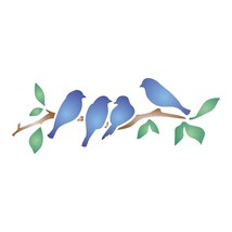 Birds in Flight Stencil - 12 x 4.5 inch L - Bird Branch Silhouette Border Stenci - £34.39 GBP