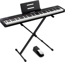 Mosen 88-Key Digital Piano Keyboard With Semi-Weighted Keys, Double, Black - $220.94