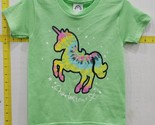 Charleston SC Youth Souvenir &#39;Unicorn&#39; Graphic T-Shirt Green Size S - $12.86