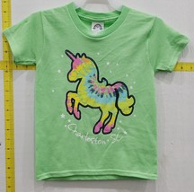 Charleston SC Youth Souvenir &#39;Unicorn&#39; Graphic T-Shirt Green Size S - $12.86