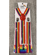 Suspenders Adjustable Unisex LGBTQ Rainbow Pride Love 1&quot; Wide Halloween - £15.81 GBP