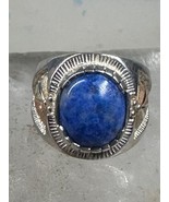 Black Hills Gold ring leaves blue lapis band size 6 sterling silver wome... - $241.01 CAD