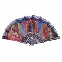Onitiva Prayer Folding Hand Fan Portable Fan Religious With Image 3 Virgin Mary  - £16.39 GBP