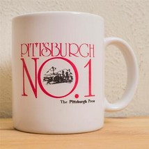 Vintage Pittsburgh Press We&#39;re No. 1 Mug Cup White Ceramic hk - $16.82