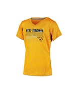 NWT NCAA West Virginia Mountaineers Girl&#39;s Large 10/12 Gold V-Neck Tee S... - £12.62 GBP