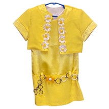 Hollywood Babe Yellow Girls Sz 4 Daisy 70s Style Dress &amp; Jacket Pageants - $72.00