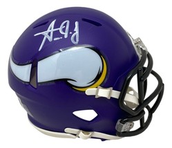 Aaron Jones Unterzeichnet Minnesota Wikinger Mini Speed Helm Bas ITP - £122.28 GBP