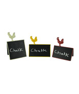 Rustic Metal Rooster Double Sided Folding Chalkboard Sign Set of 3 - £19.74 GBP