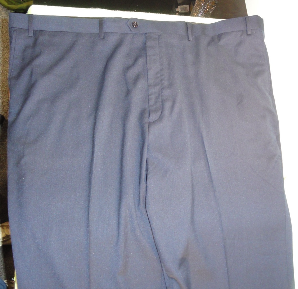 NEW ROUNDTREE &amp; YORKE TRAVEL SMART MENS DARK BLUE PANTS CLASSIC FIT 50x3... - $23.75