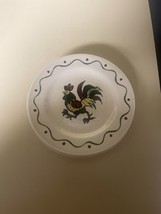 4 Bread Butter Plates Metlox Poppytrail California Provincial Red Green Rooster - £8.88 GBP