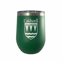 Caldwell Irish Coat of Arms Stemless Wine Travel Tumbler - £26.77 GBP