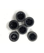 Lot of 6 Lego 43.2 X 22 Black Rubber Tires ZR Black Rims - $228.26 MXN