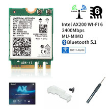 Intel AX200 WiFi 6 AX200NGW Wireless WiFi Card Dual Band 802.11ax BT5.2 ... - £20.48 GBP