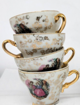 Four Vintage Vienna Porcelain Demitasse Teacup &amp; Saucer Sets Beehive Mark #2024 - £21.86 GBP