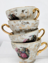 Four Vintage Vienna Porcelain Demitasse Teacup &amp; Saucer Sets Beehive Mark #2024 - £21.98 GBP