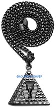  Pyramid Egyptian Pharaoh New Pendant With 24 Inch Cuban Link Necklace  - £12.57 GBP