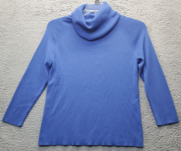 Vintage Talbots Sweater Womens Medium Blue Knit Turtleneck Regular Fit Pullover - £17.81 GBP