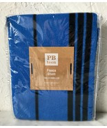 Pottery Barn Teen Blue Black Striped Fleece Pillow Sham - Standard Size NEW - $18.95