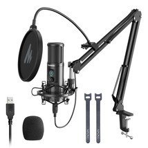 Usb Microphone With One-Touch Mute And Gain Knob, Professional Condenser Compute - £108.70 GBP