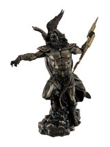 Zeus Greek God of Thunder with Aetos Dios Wielding Lightning Bolt Statue - £197.24 GBP