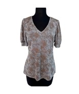 WHBM White House Black Market V Neck Stretch Bronze Multi Metallic Top - $40.99 CAD