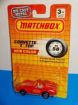 Matchbox 1992 Release MB 58 Corvette &quot;T&quot; Top Red NEW COLOR - $11.88