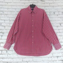 Tommy Hilfiger Button Up Shirt Mens Large Red Plaid 80s 2 Ply Fabric Lon... - £15.94 GBP