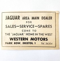 1954 Western Motors Jaguar Dealer Advertisement Import Automobilia Brist... - $19.99