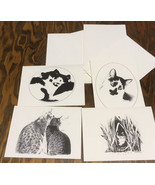 Feline cat blank note cards with envelopes  - €17,01 EUR