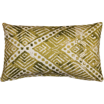 Tangga Green Throw Pillow 12X20, Complete with Pillow Insert - £49.79 GBP