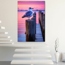Seagull Sunset Canvas Painting Wall Art Poster Landscape Canvas Print Pi... - $13.71+