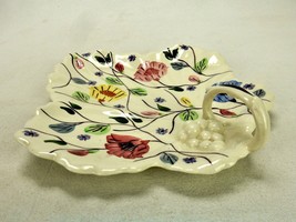 Southern Potteries Blue Ridge China, Handled Plate, Hand Painted Floral,... - $24.45