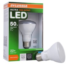 Sylvania Ultra High Output LED Light Bulb, 50W, Bright White, R20, Dimmable - $19.95