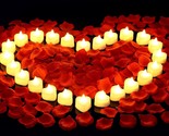 2000 Pcs. Artificial Rose Petals With 24 Pcs. Led Tea Light Candles, Cridoz - $31.94