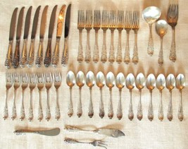Vintage Wallace Sterling Silver &#39;Sir Christopher&#39; Flatware Set 1418.8g C3750 - £2,089.54 GBP