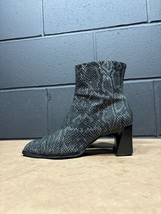 Naturalizer Dixie Gray Snake Skin Leather Square Toe Ankle Boots Wmns Sz 8 M - £27.38 GBP