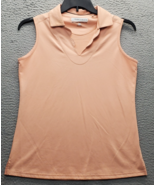 Pebble Beach Dry Luxe Polo Shirt Womens Large Salmon Golf Performance Sl... - $29.32 CAD