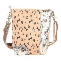 Dog Bone Paw Print Crossbody Bag Repurposed Canvas  - £40.49 GBP