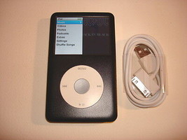 APPLE  iPOD  CLASSIC  7TH GEN.  CUStOM  BLACK  120GB...NEW BATTERY... - £142.97 GBP