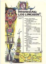 Indonesian Lido Luncheon Menu Holland America Lines - $17.82