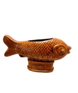 Vintage Japanese Ceramic Large Koi / Carp Fish Statue Figurine Planter 16in - £113.96 GBP